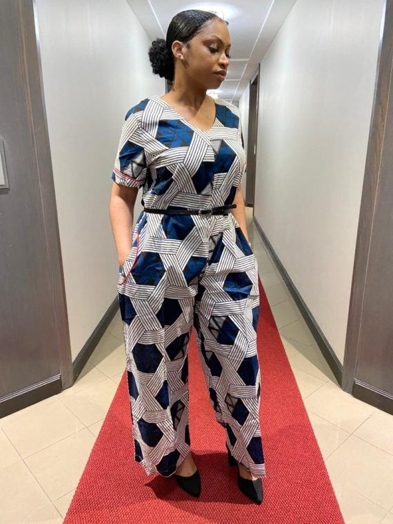 African Palazzo Jumpsuit with Pockets