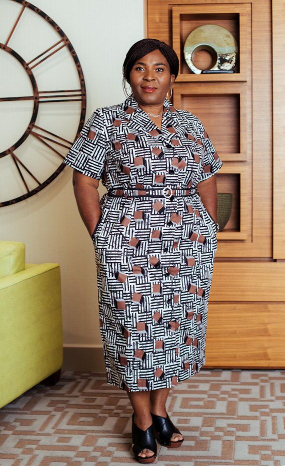 African Structured Dress with Belt